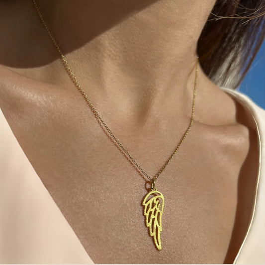 Angel Wing Charm Necklace - Laurel Jewel