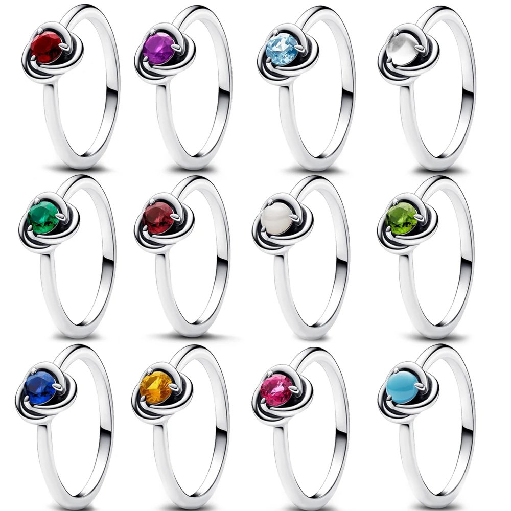 Birthstone Eternity Circle Ring - Laurel Jewel