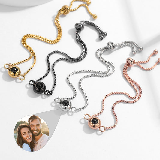 Custom Couple Hidden Photo Bracelet - Laurel Jewel