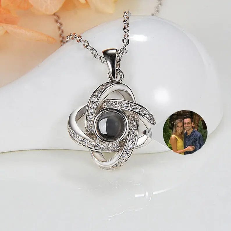 Custom Diamond Zircon Charmed Hidden Photo Necklace - Laurel Jewel