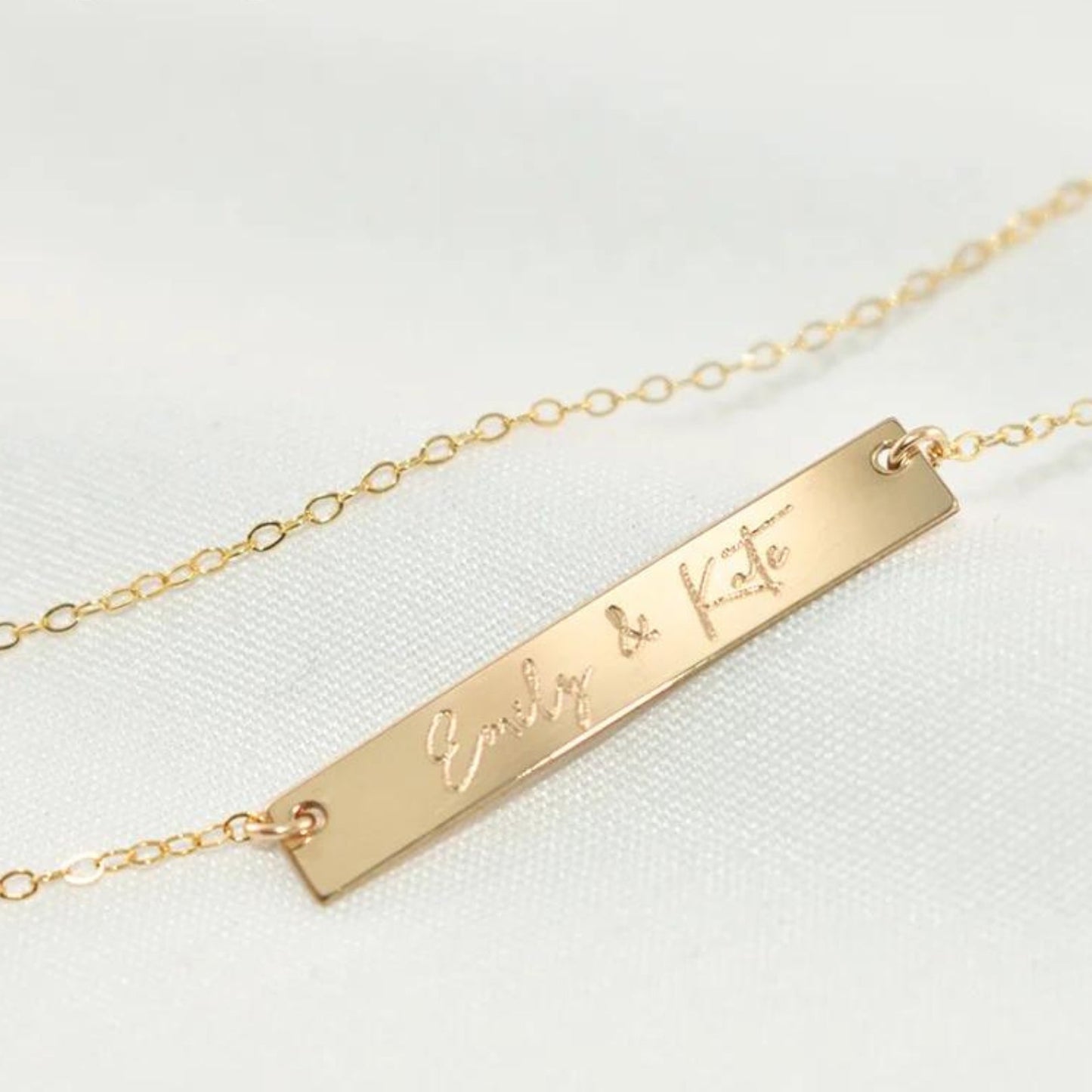 Custom Engraved Handwriting Necklace - Laurel Jewel