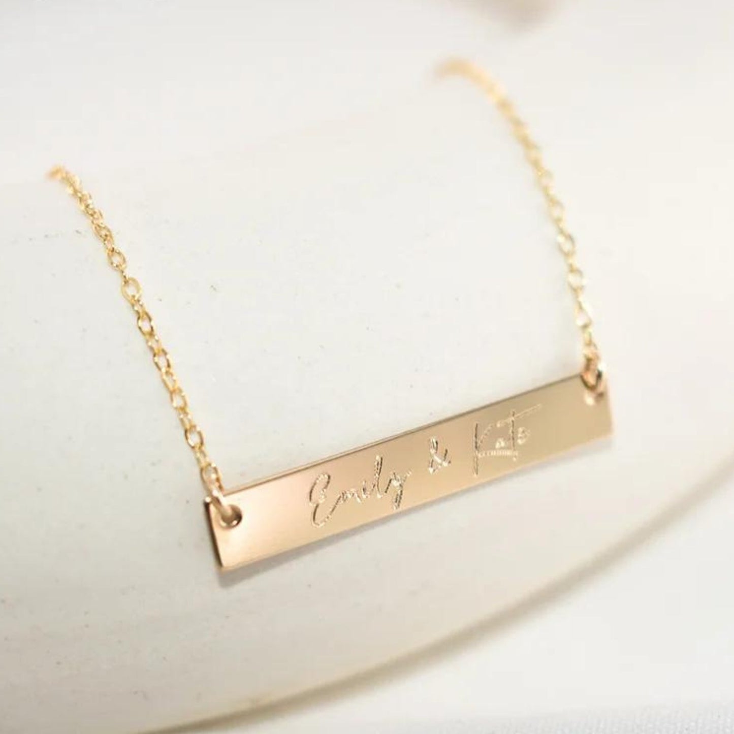 Custom Engraved Handwriting Necklace - Laurel Jewel