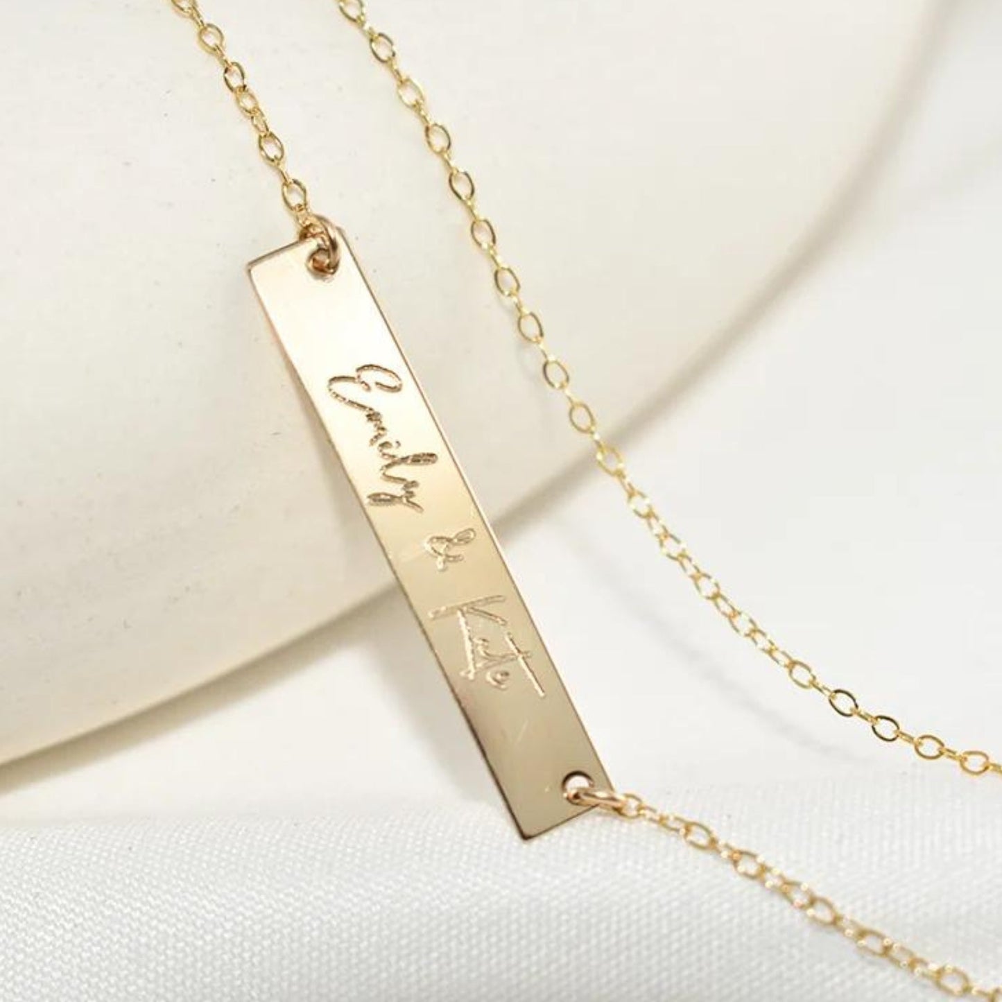 Custom Engraved Handwriting Necklace - Laurel Jewel