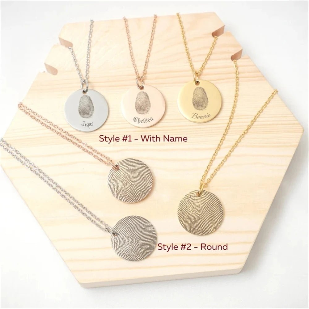 Custom Fingerprint Necklace - Laurel Jewel