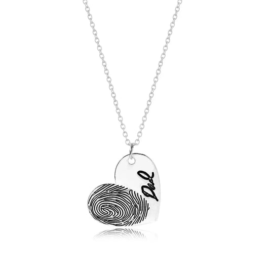 Custom Fingerprint Necklace with Engraved Name - Laurel Jewel