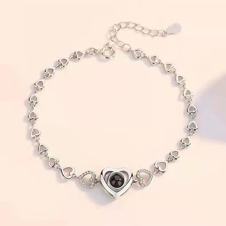 Custom Heart Charm Hidden Photo Bracelet - Laurel Jewel