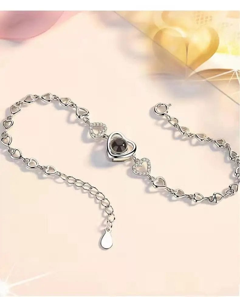 Custom Heart Charm Hidden Photo Bracelet - Laurel Jewel