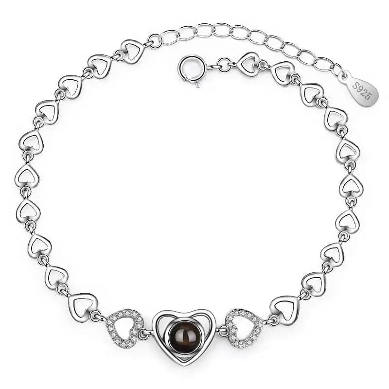 Custom Heart Charm Hidden Photo Bracelet - Laurel Jewel