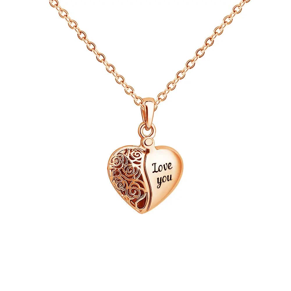 Custom Heart Hollow Hidden Photo Necklace - Laurel Jewel