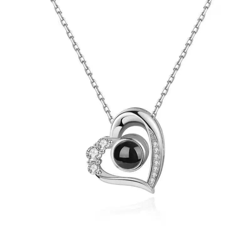 Custom Heart Mini Zircon Hidden Photo Necklace - Laurel Jewel