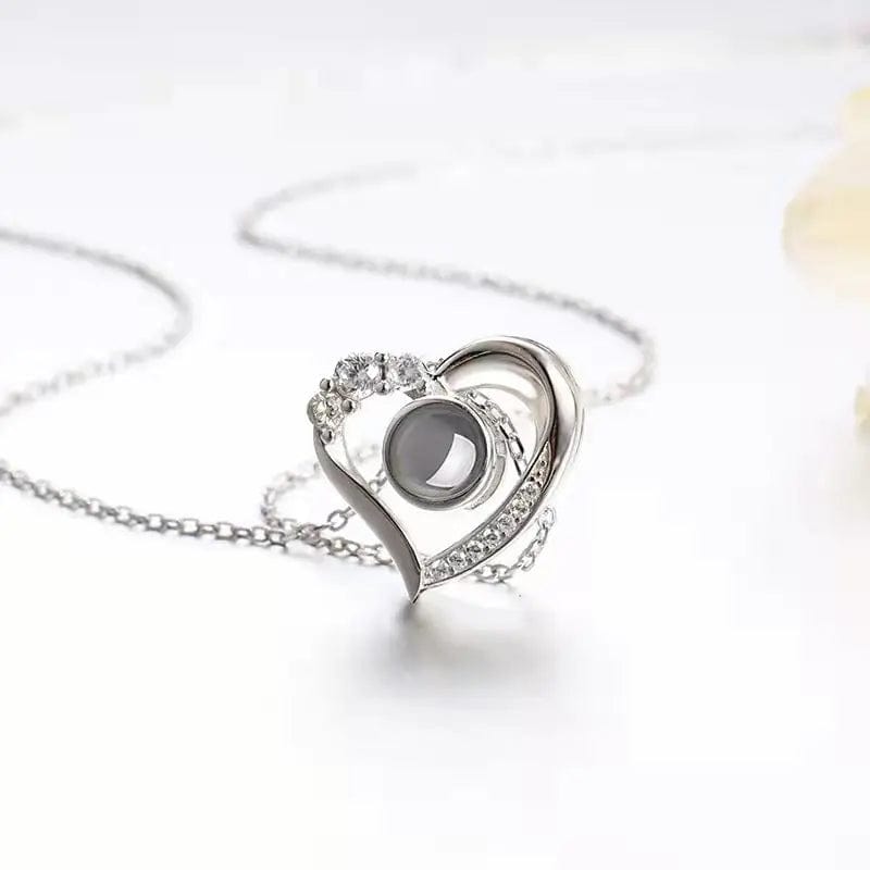 Custom Heart Mini Zircon Hidden Photo Necklace - Laurel Jewel