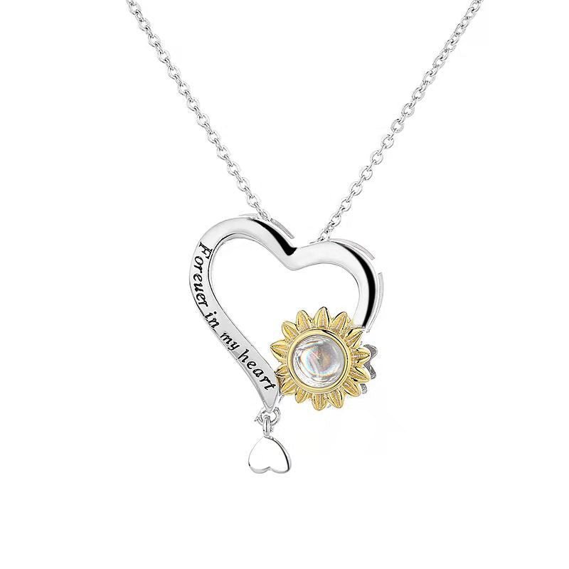 Custom Heart of Sunlight Hidden Photo Necklace - Laurel Jewel