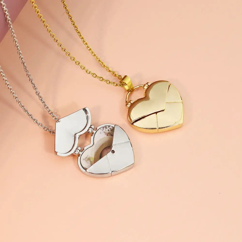 Custom Heart Pendant Hidden Photo Necklace - Laurel Jewel