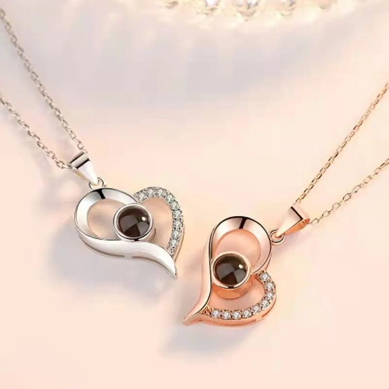 Custom Heart Zircon Gem Hidden Photo Necklace - Laurel Jewel