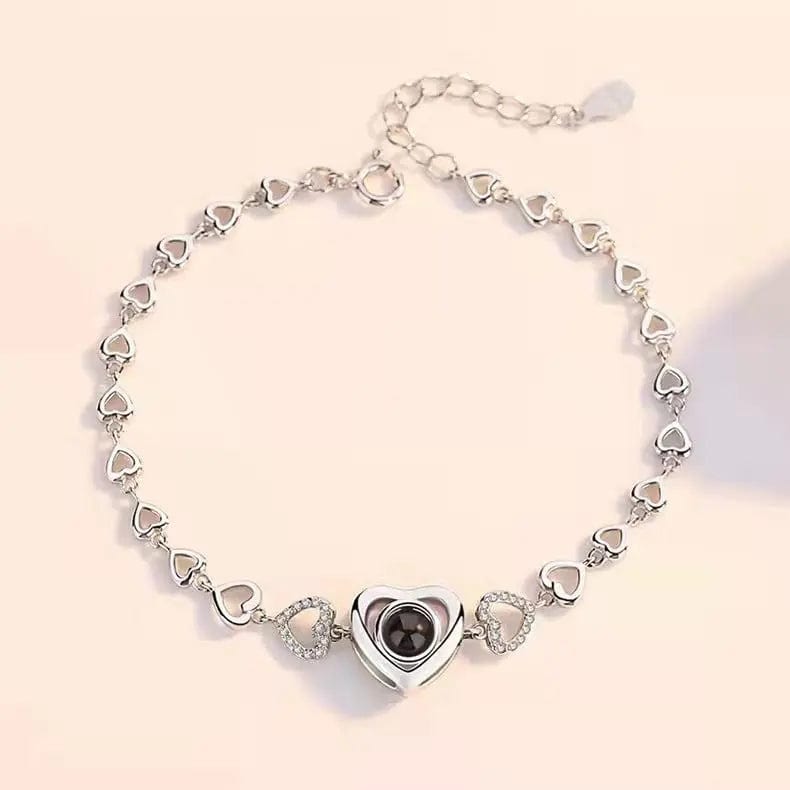 Custom Heart Zircon Hidden Photo Bracelet - Laurel Jewel