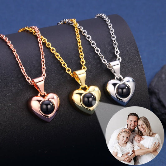 Custom HeartApple Hidden Photo Necklace - Laurel Jewel