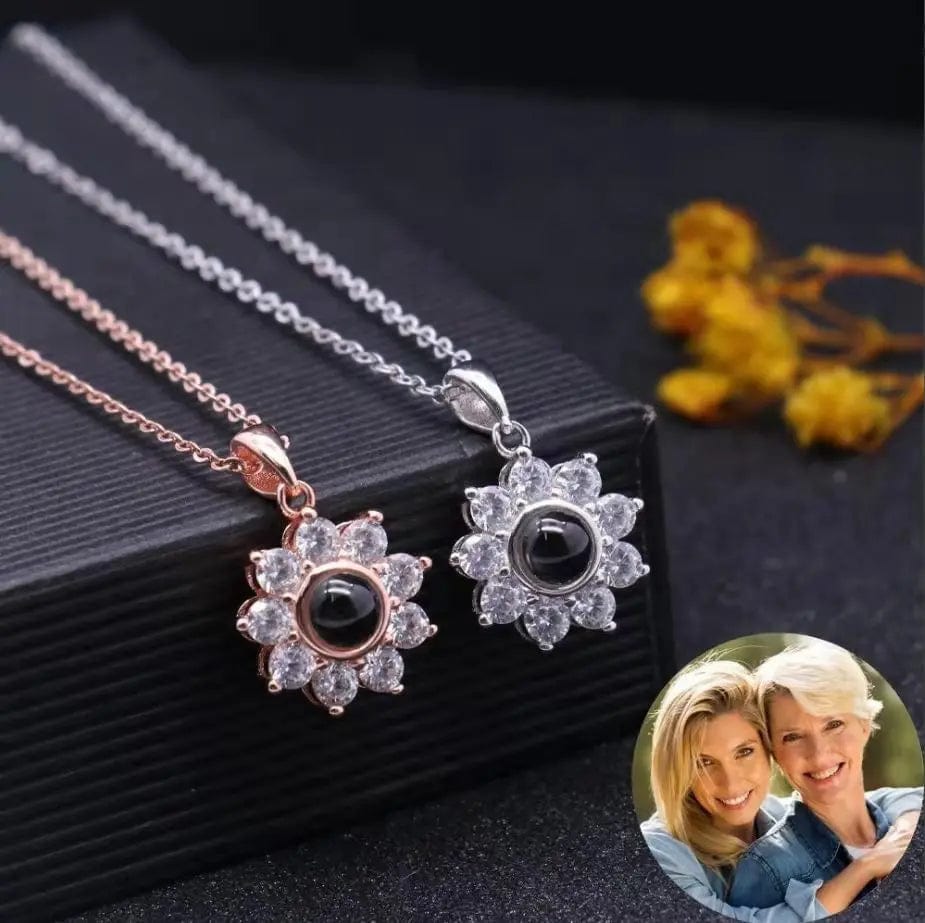 Custom Hidden Photo Sunflower Necklace - Laurel Jewel