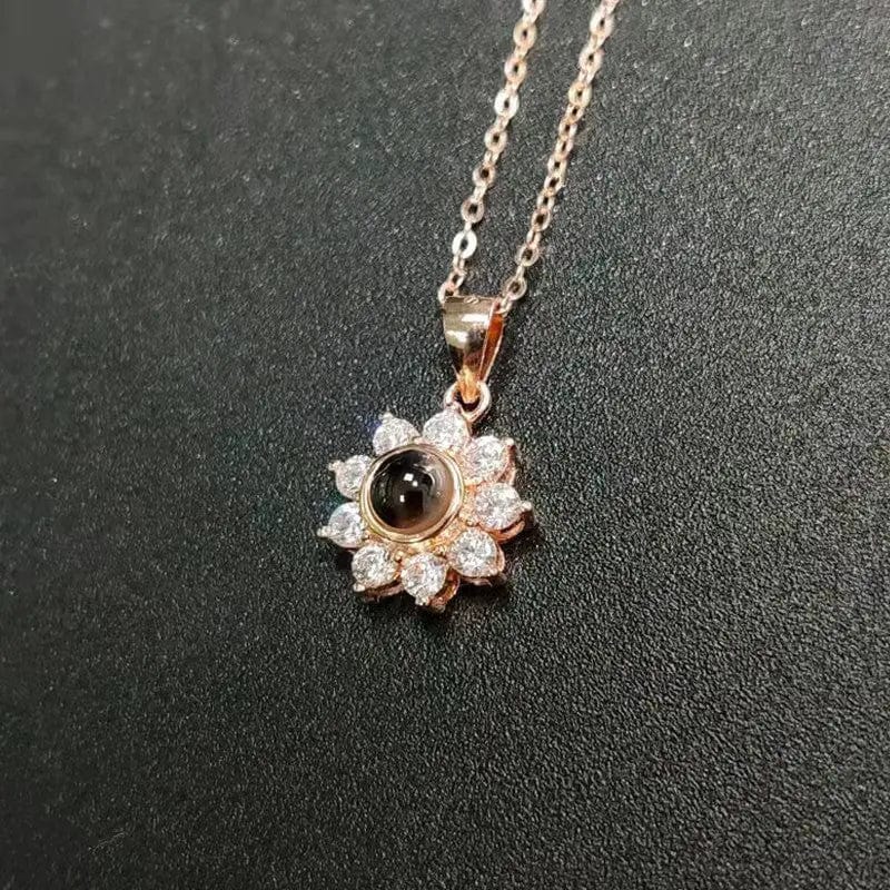 Custom Hidden Photo Sunflower Necklace - Laurel Jewel