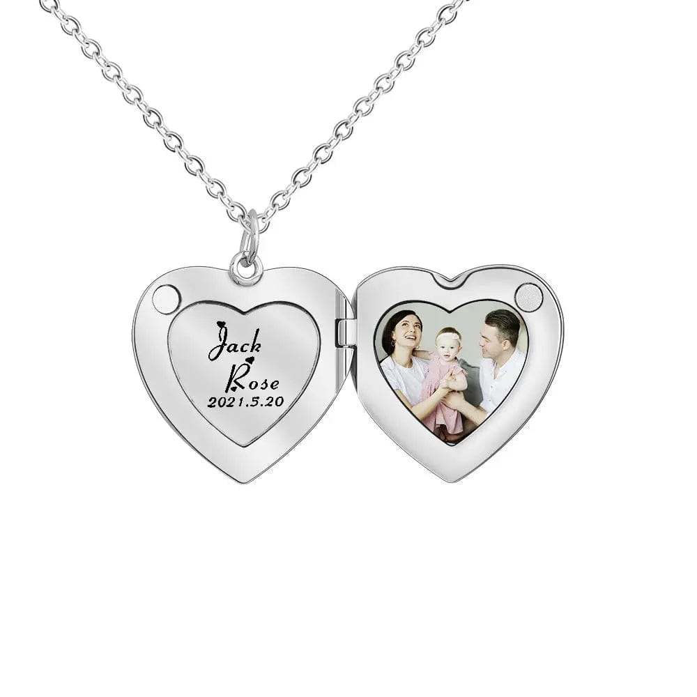 Custom Love Locket Hidden Photo Necklace - Laurel Jewel