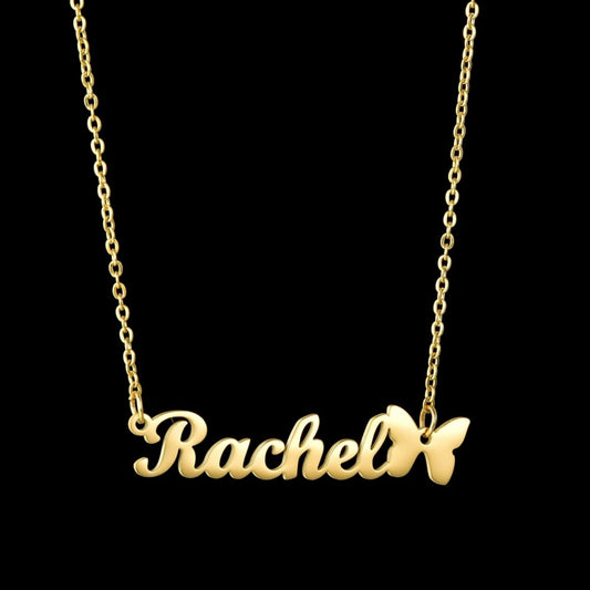 Custom Name and Butterly Necklace - Laurel Jewel