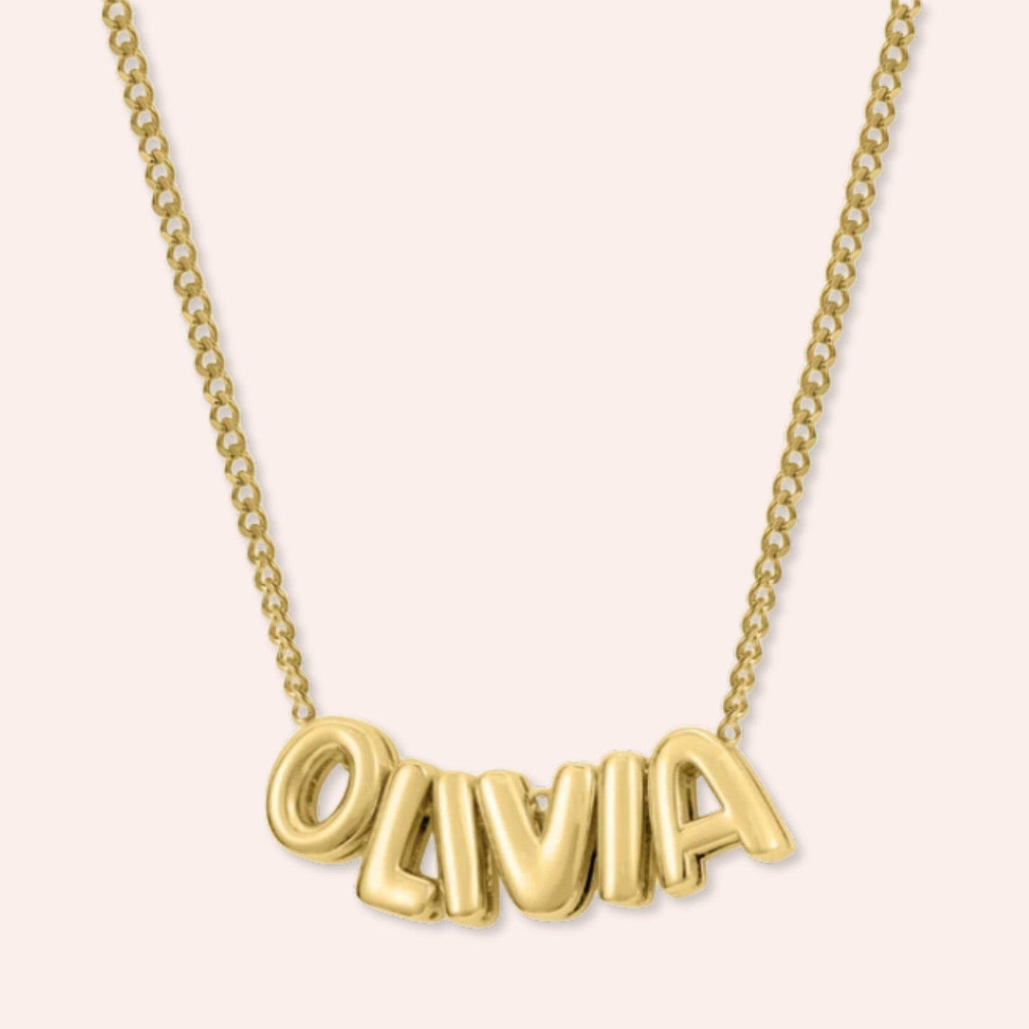 Custom Name in 3D Bubble Letters Necklace - Laurel Jewel