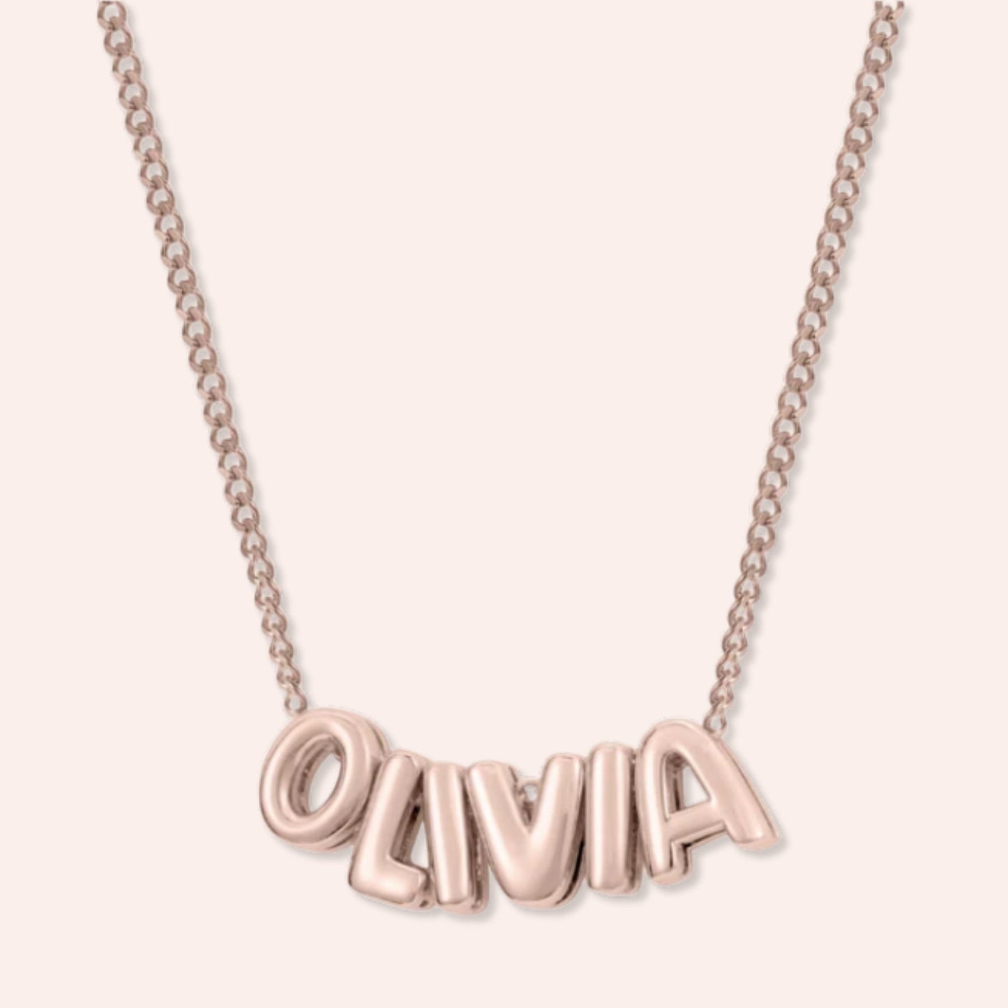 Custom Name in 3D Bubble Letters Necklace - Laurel Jewel