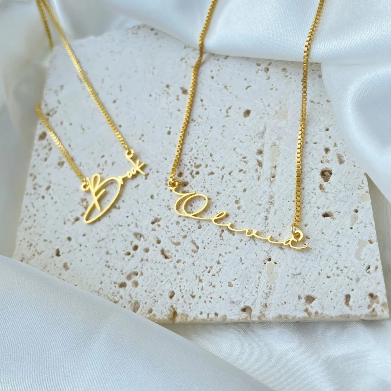 Custom Name in Unique Letters Box Chain Necklace - Laurel Jewel