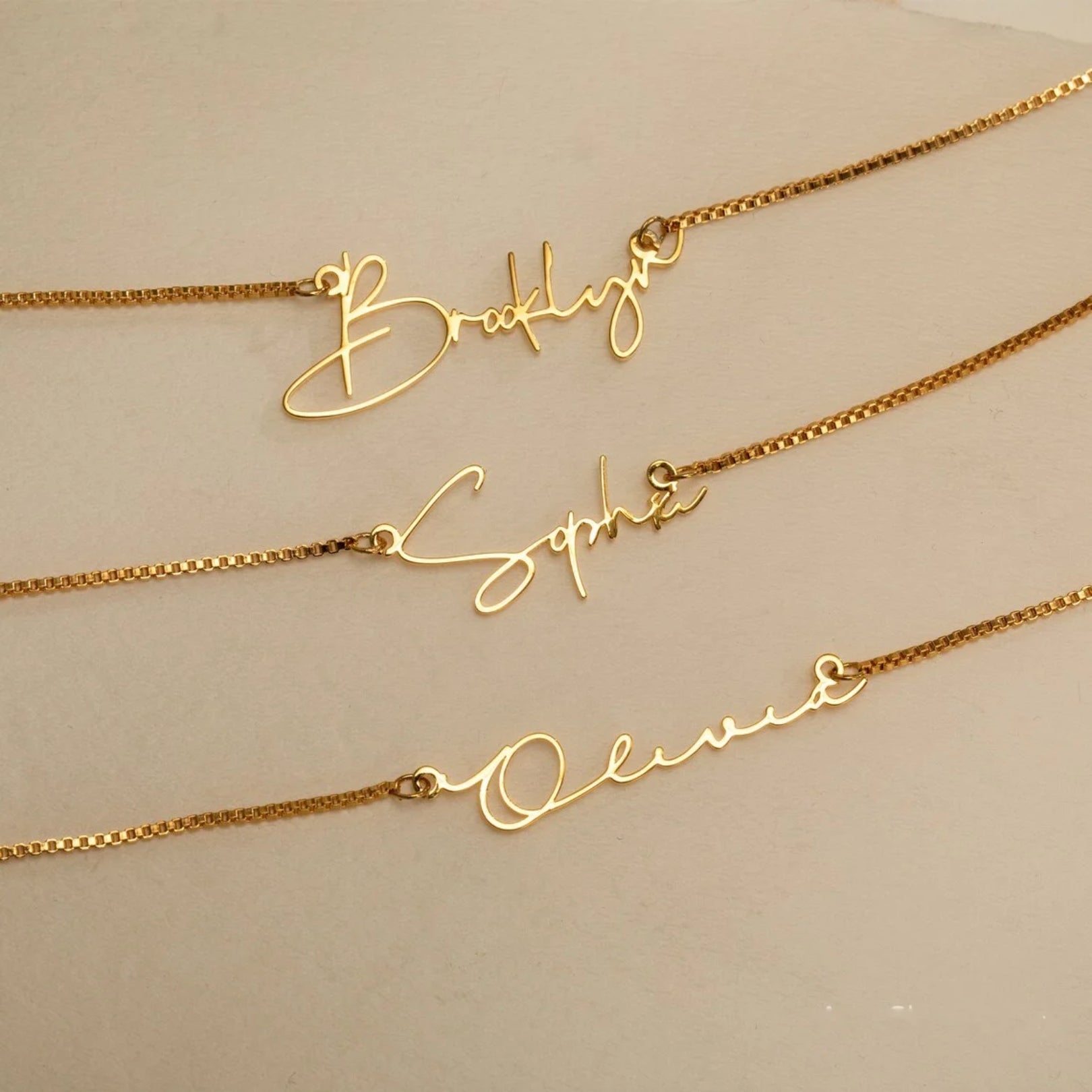 Custom Name in Unique Letters Box Chain Necklace - Laurel Jewel