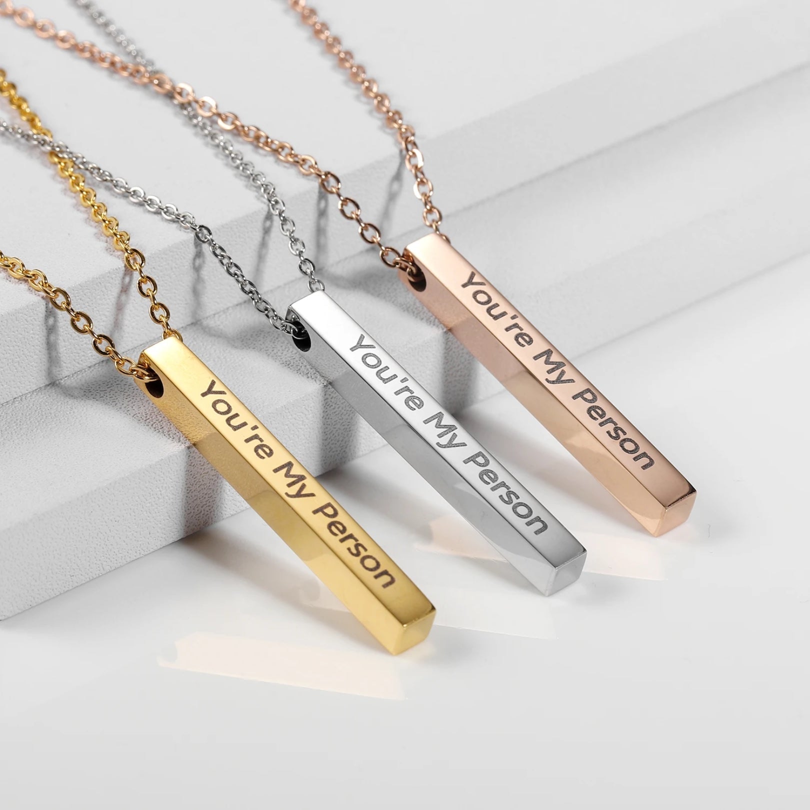 Custom Name Vertical Bar Necklace - Laurel Jewel