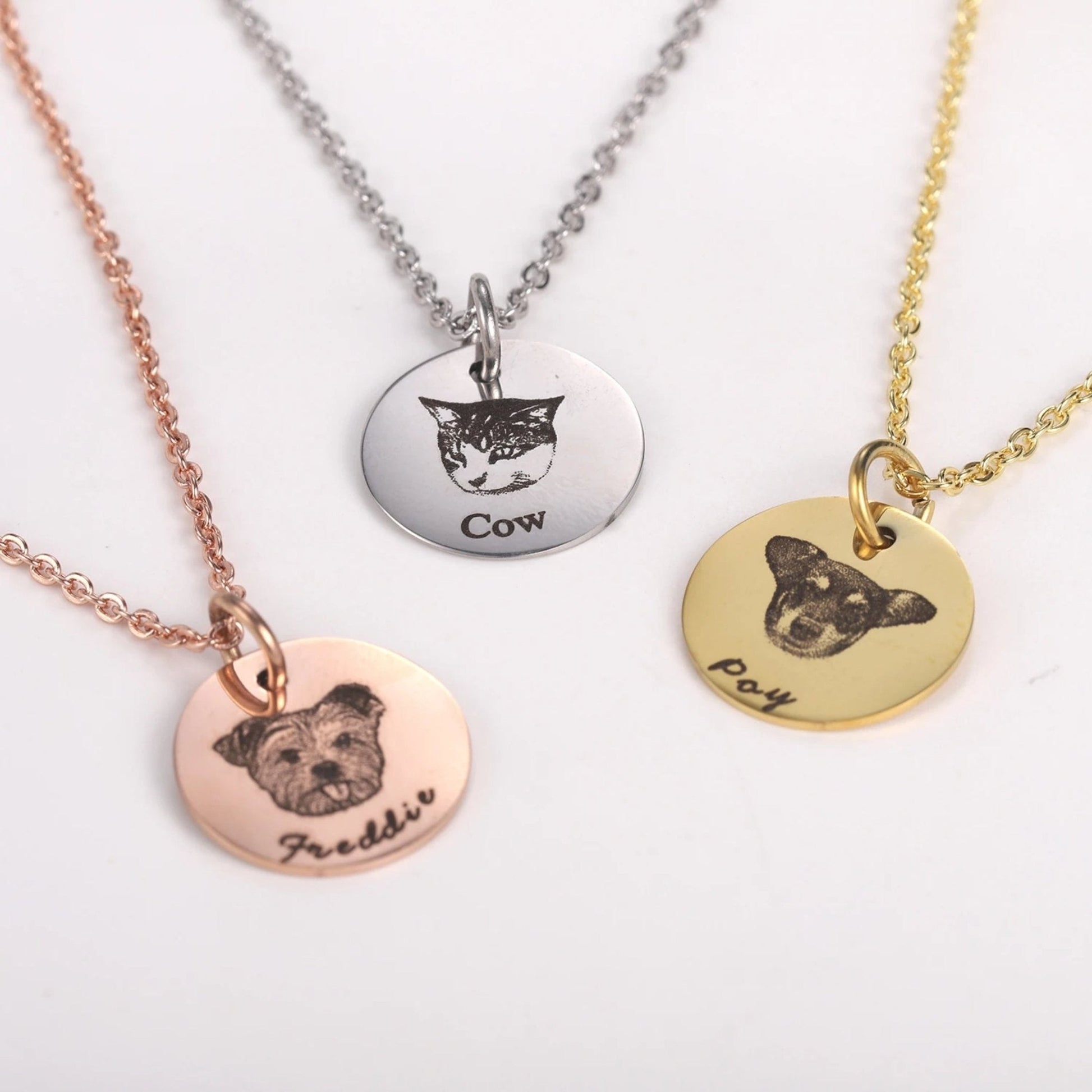 Custom Pet Photo and Name Necklace - Laurel Jewel