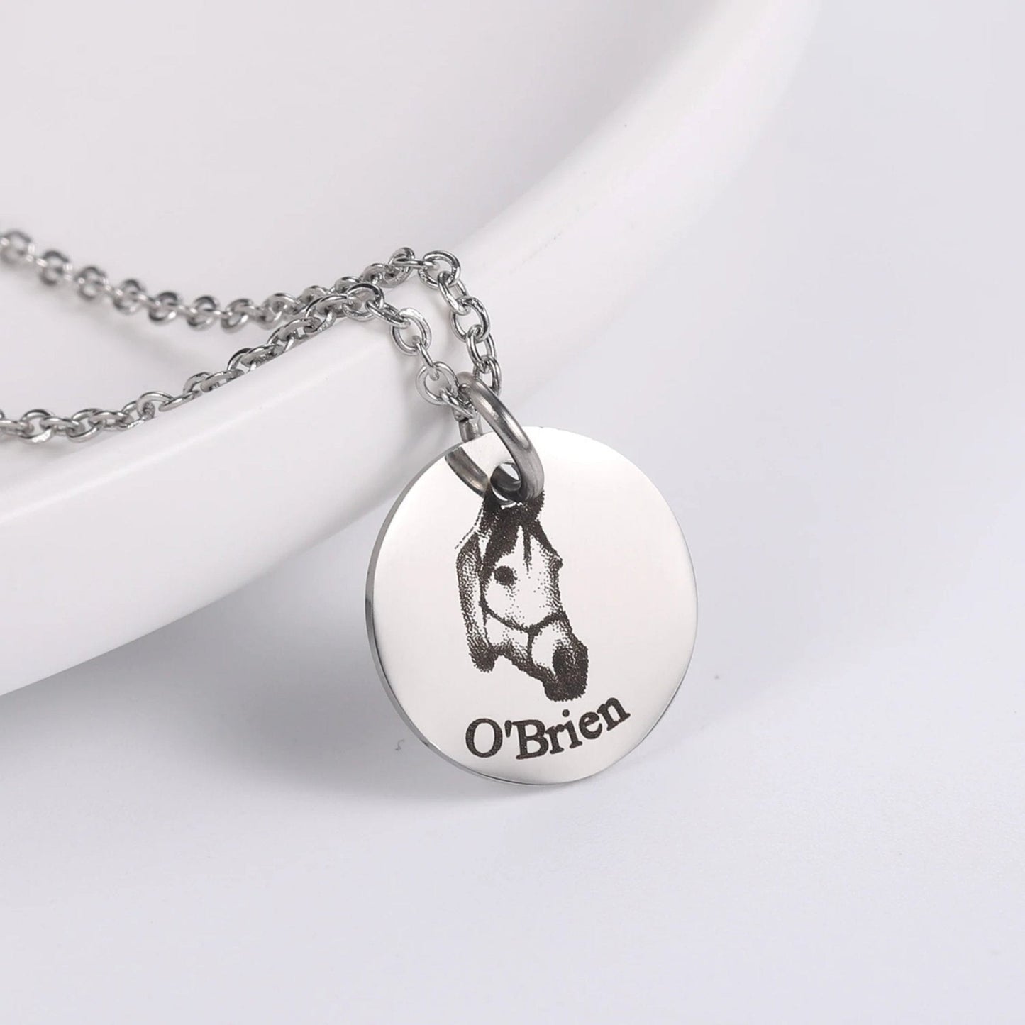 Custom Pet Photo and Name Necklace - Laurel Jewel