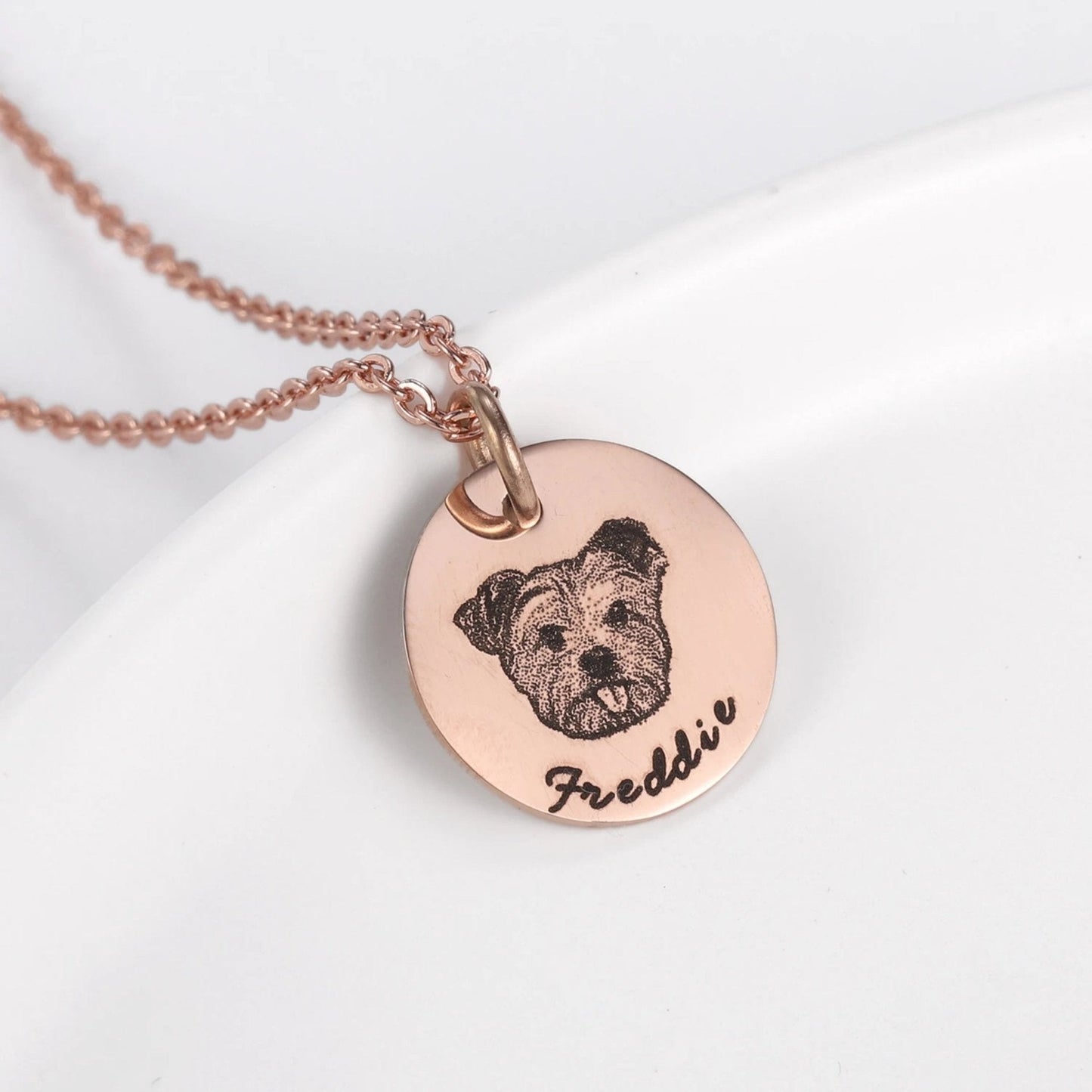 Custom Pet Photo and Name Necklace - Laurel Jewel