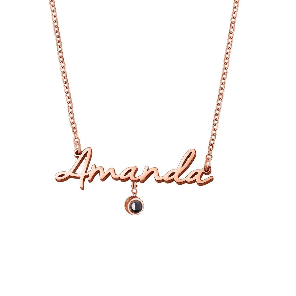 Custom Photo Projection Name Zircon Gem Necklace - Laurel Jewel