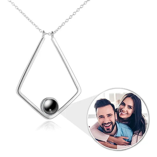 Custom Photo Projection Polygon Pendant Necklace - Laurel Jewel