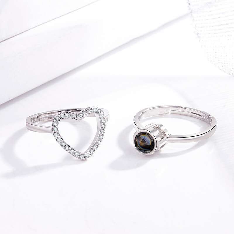 Custom Secret Heart Hidden Photo Ring - Laurel Jewel