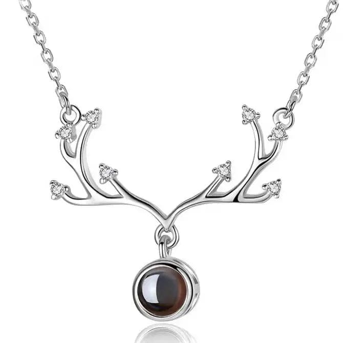 Custom Vine Zircon Gem Hidden Photo Necklace - Laurel Jewel