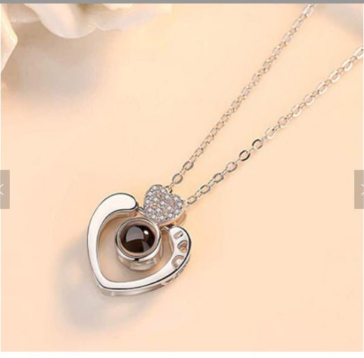 Customised Double Love Projection Necklace - Laurel Jewel