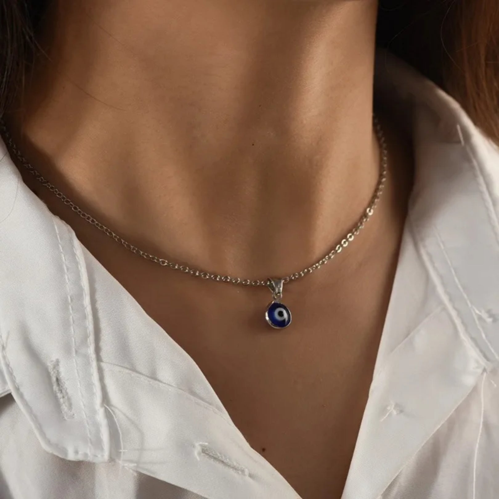 Fashion Blue Turkish Evil Eye Necklace - Laurel Jewel