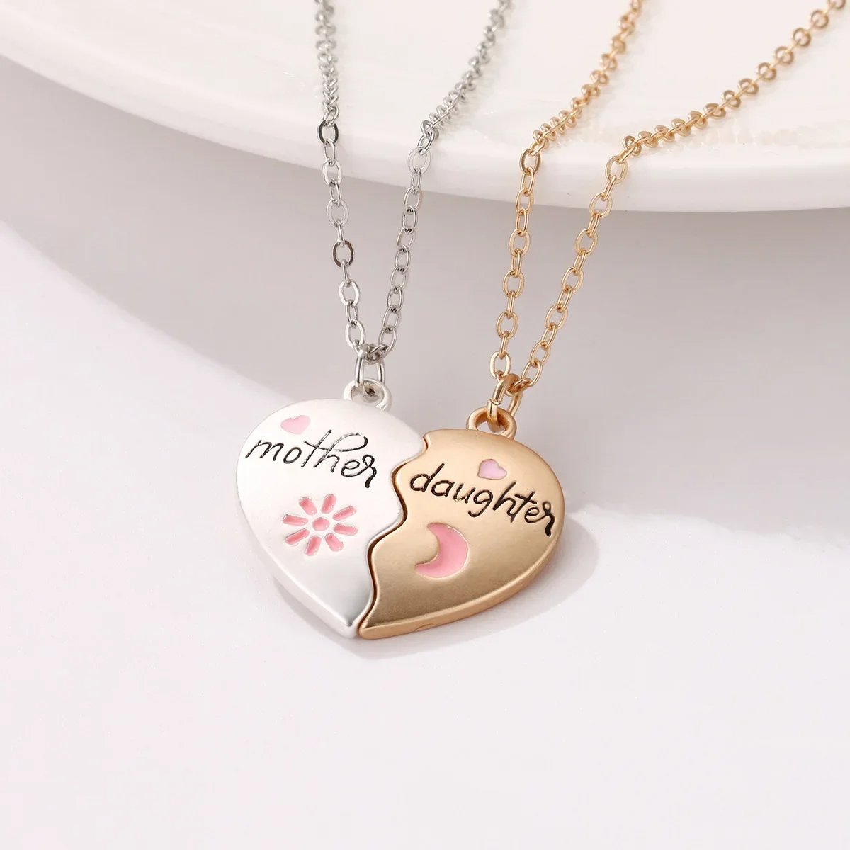 Heart Bond Connecting Mother-Daughter Necklaces - Laurel Jewel