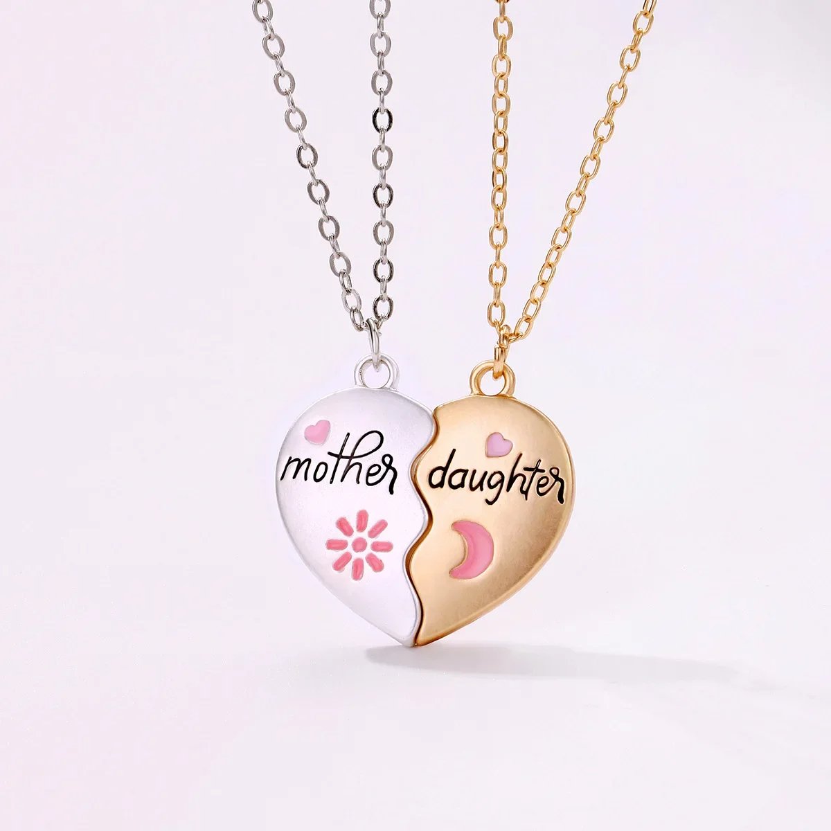 Heart Bond Connecting Mother-Daughter Necklaces - Laurel Jewel