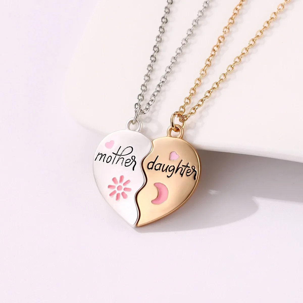 Heart Bond Connecting Mother-Daughter Necklaces - Laurel Jewel