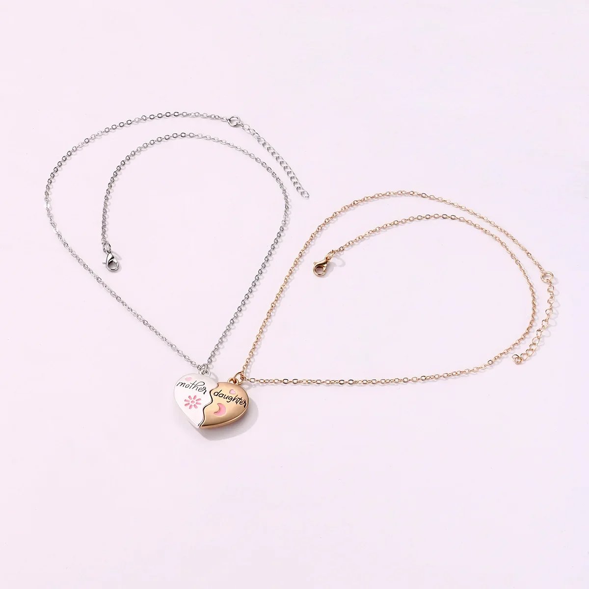 Heart Bond Connecting Mother-Daughter Necklaces - Laurel Jewel