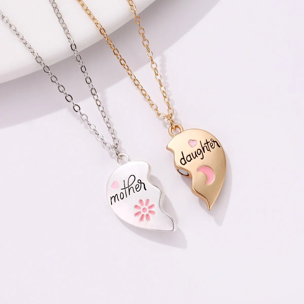 Heart Bond Connecting Mother-Daughter Necklaces - Laurel Jewel