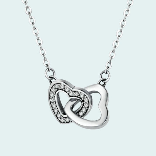 Mini Interlock Heart Mother and Daughter Necklace - Laurel Jewel