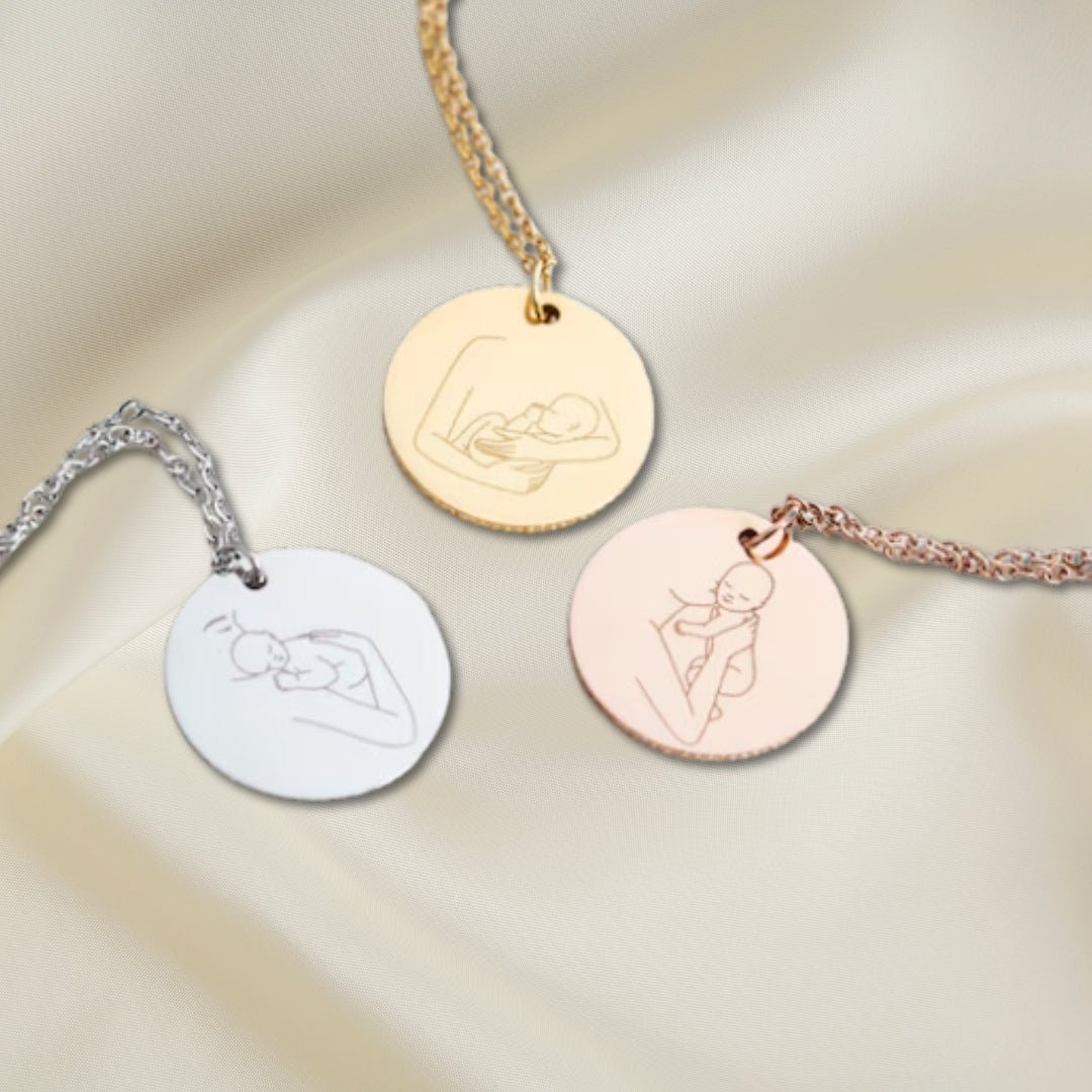 Mother and Angel Baby Necklace - Laurel Jewel