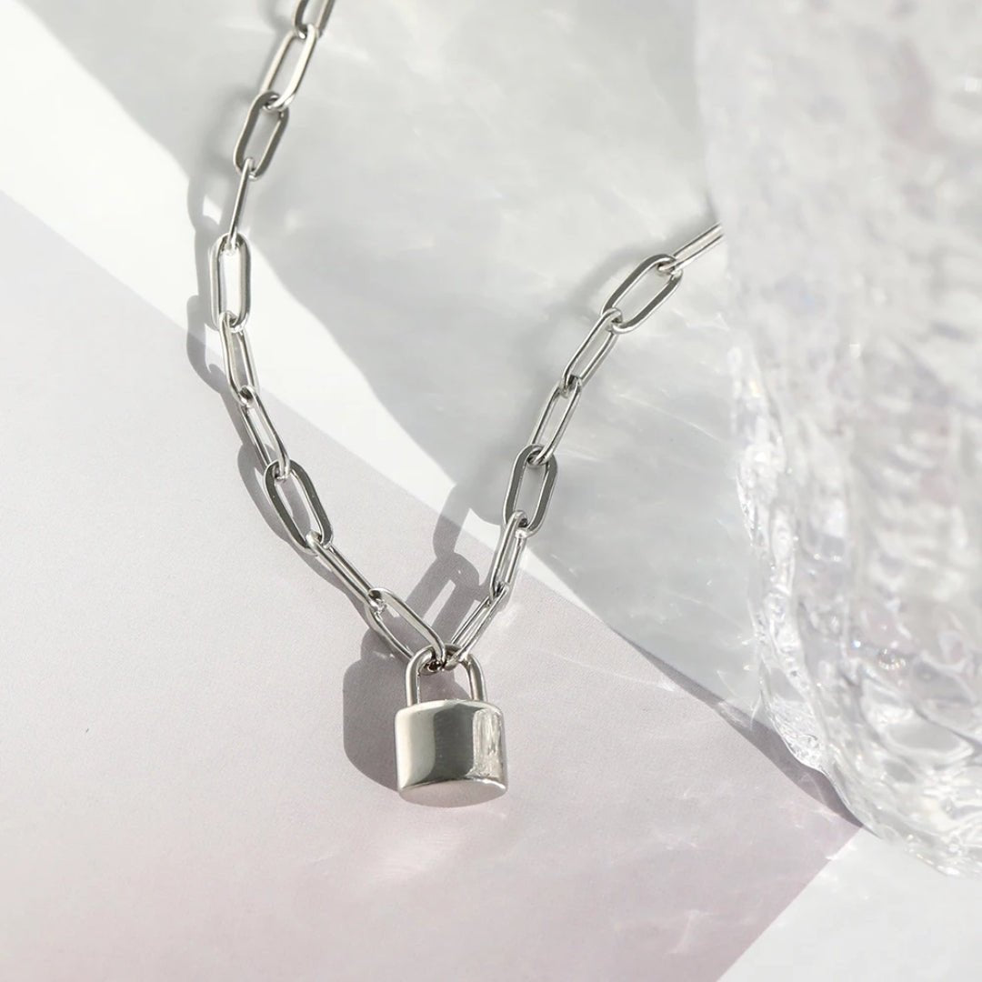 Mother & Daughter Link Padlock Necklace - Laurel Jewel