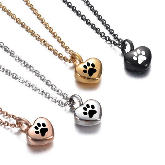 Paw Print Heart Ash Pendant - Laurel Jewel