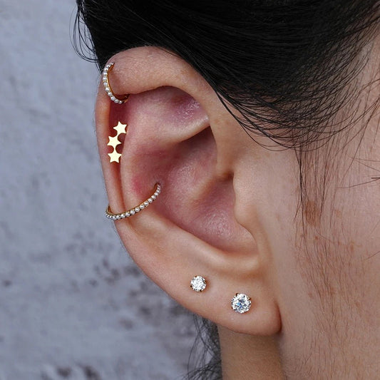 Triple Star Sleeper Earring - Laurel Jewel