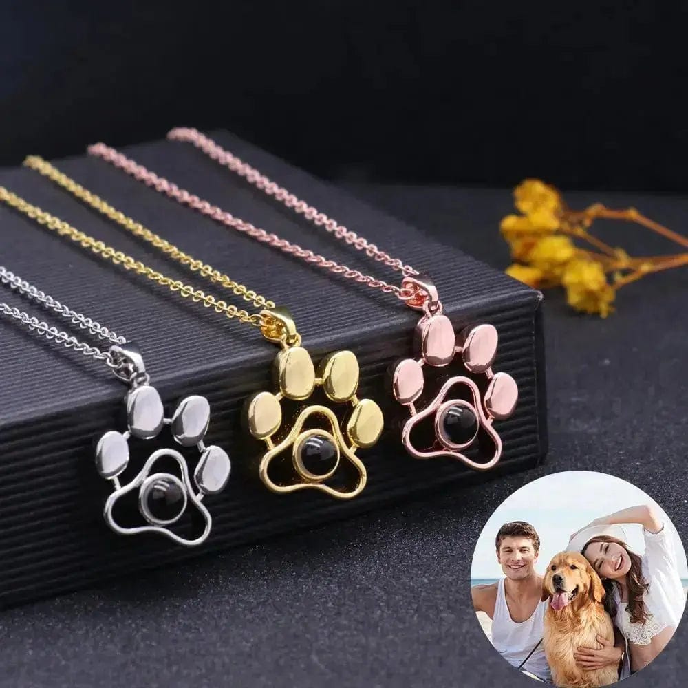 Mother's Day Gift - Projection Photo Necklace/Bracelet/Keychain Jewellery 201235007 Custom Items Necklace Paw Print Silver