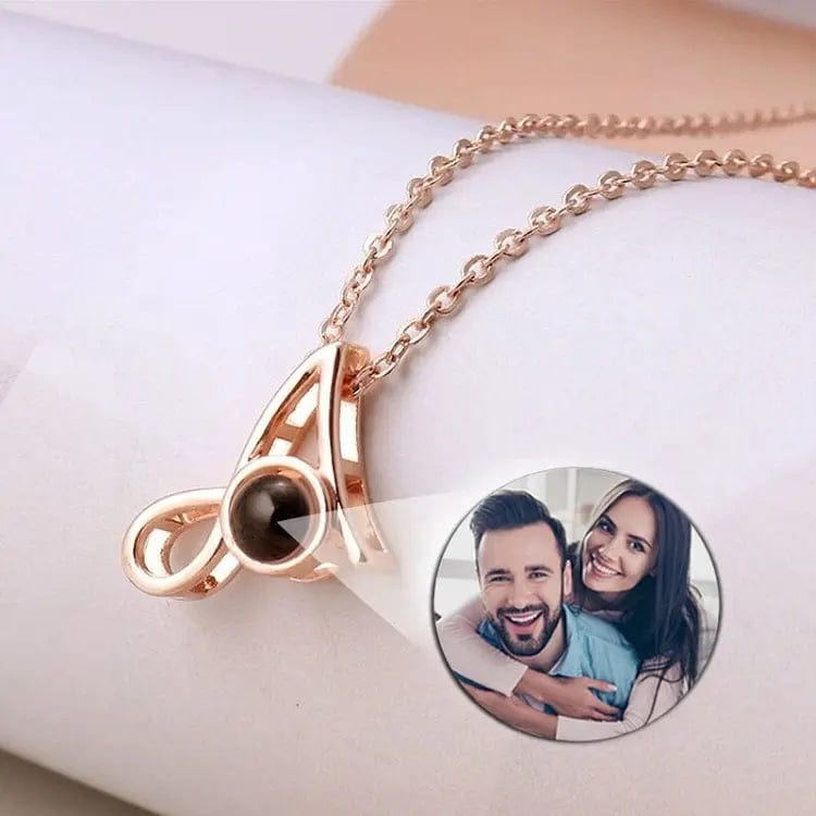 Personalised Photo Projection Initial Necklace - Upload Your Photo 0 Custom Items